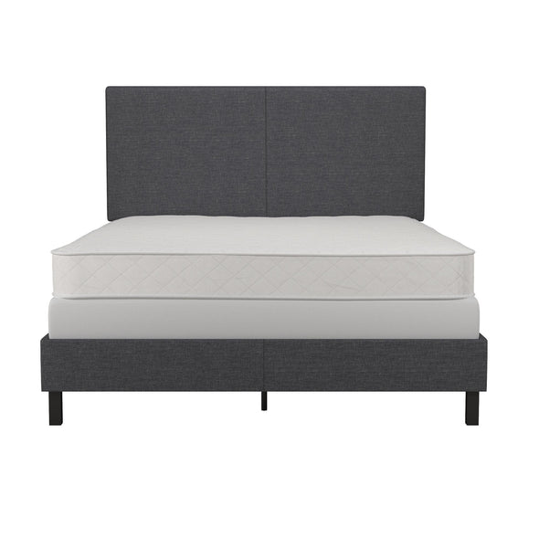 DHP Janford Upholstered Bed, Gray Linen, Queen - Gray - Queen