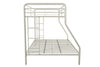 DHP Dusty Twin over Full Metal Bunk Bed, Off White - White - Twin-Over-Full