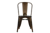 DHP Fusion Stackable Metal Dining Chair with Wood Seat, Antique Bronze, Set of 2 - Bronze