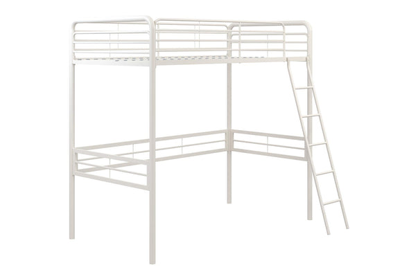 DHP Metal Twin Loft Bed, White - White - Twin