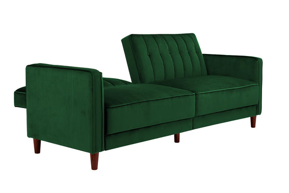 Pin Tufted Transitional Futon - Green - N/A