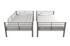 DHP Teddy Convertible Twin over Twin Metal Bunk Bed, Silver - Silver - Twin-Over-Twin
