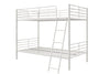 DHP Teddy Convertible Twin over Twin Metal Bunk Bed, Off White - White - Twin-Over-Twin