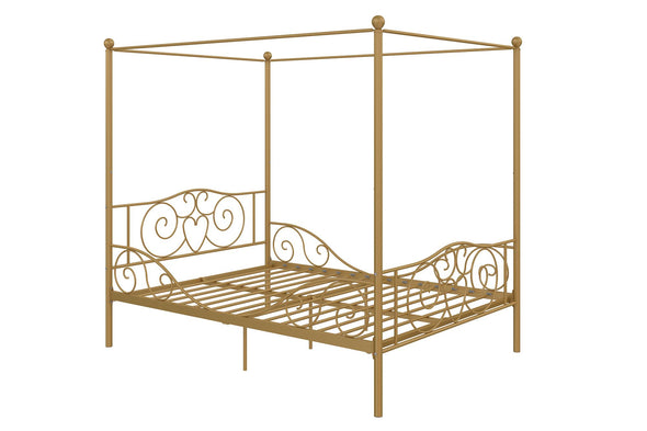 DHP Canopy Metal Bed, Twin, Pink - Pink - Twin