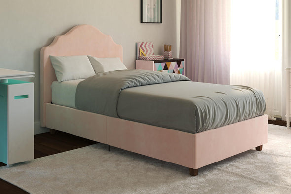 DHP Savannah Upholstered Bed, Twin, Pink - Pink - Twin