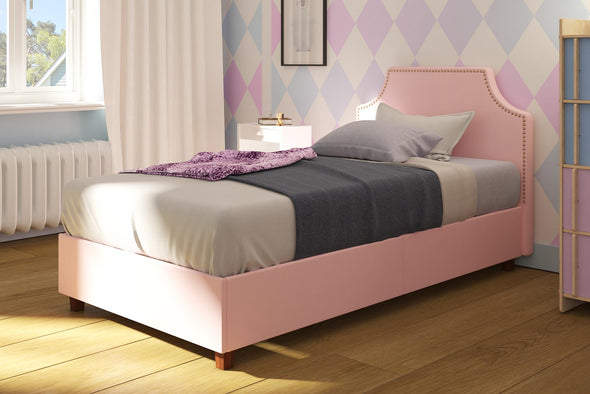 Melita Upholstered Bed - Pink - Twin