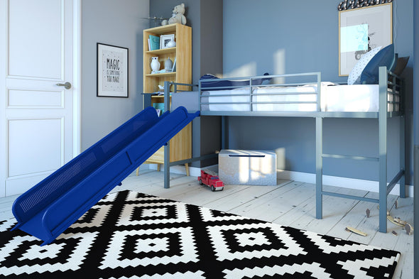 DHP Junior Loft with Slide, Silver with Blue Slide - Silver / Blue - N/A