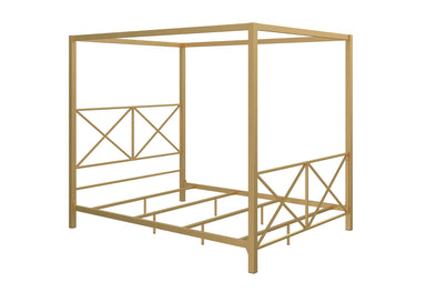 DHP Rosedale Metal Canopy Bed, Full, Gold - Gold - Full