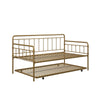 DHP Wallace Metal Daybed with Trundle, Twin, Gold - Gold - Twin