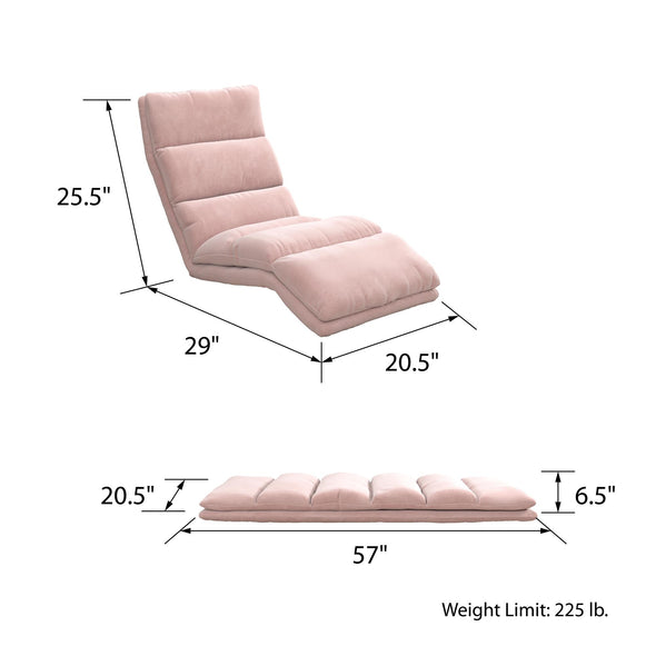 Beverly Wave Adjustable Memory Foam Lounger - Pink - N/A