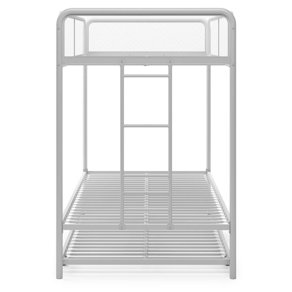 DHP Isaiah Triple Twin Metal Bunk Bed, Off White - White - Twin-Over-Twin