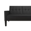 Haven Small Space Sectional Sofa Futon - Black Faux Leather - N/A
