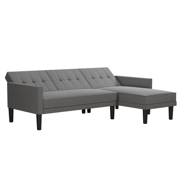 Haven Small Space Sectional Sofa Futon - Light Gray - N/A