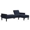 Haven Small Space Sectional Sofa Futon - Blue Linen - N/A