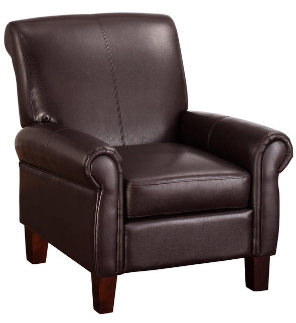 Faux Leather Club Chair - Brown - N/A