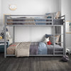 DHP Miles Metal Twin/Twin Bunk Bed, Silver - Silver - Twin-Over-Twin