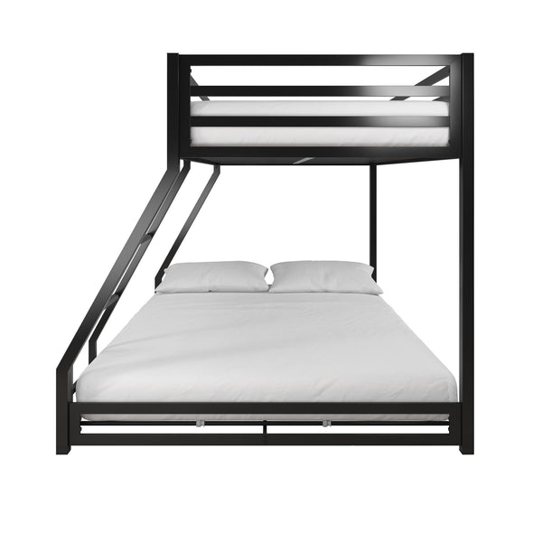 DHP Miles Metal Twin/Full Bunk Bed, Black - Black - Twin-Over-Full