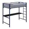 DHP Miles Metal Twin Loft Bed with Desk, Blue - Blue - Twin