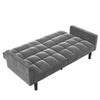 DHP Harper Convertible Futon with Arms, Gray Microfiber - Gray - N/A