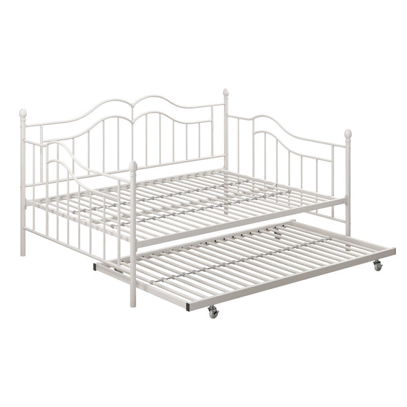 DHP Tokyo Metal Daybed and Trundle, Full/Twin, White - White - Full