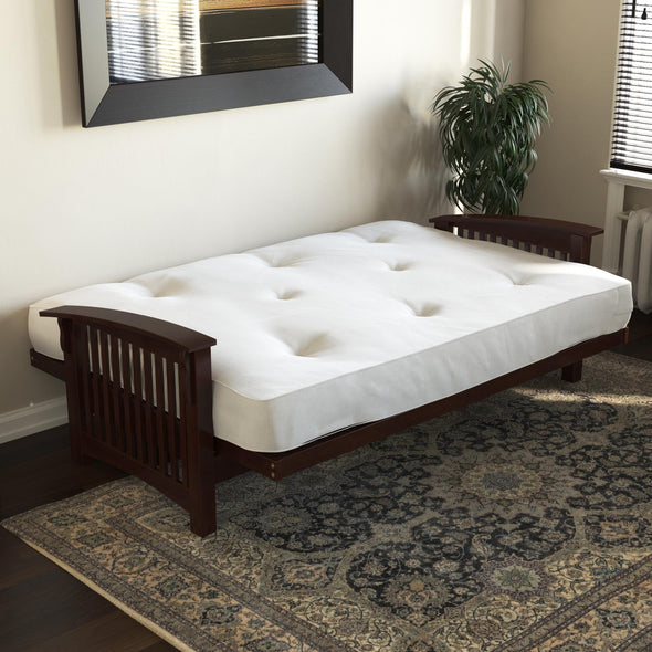 Wood futon frame queen discount
