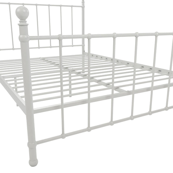 DHP BrickMill Metal Bed, Full, White - White - Full