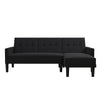 DHP Haven Small Space Reversible Sectional Sofa Futon, Dark Gray Linen - Dark Gray - N/A