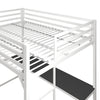 DHP Miles Metal Full Loft Bed with Desk, White - White - Full