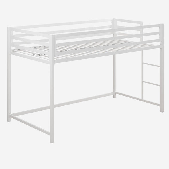 DHP Miles Metal Junior Twin Loft Bed, White - White - Twin