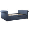DHP Sophia Upholstered Queen Daybed and Full Trundle, Navy Blue Linen - Navy - Queen