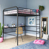 DHP Shawn Full Metal Loft Bed with Desk, Black/Black  - Black - Full