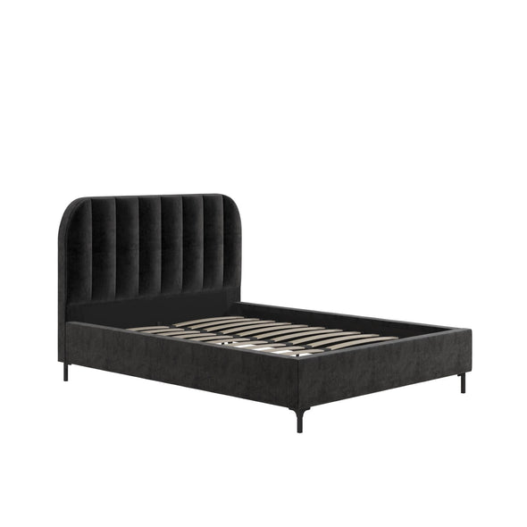 DHP Callie Upholstered Bed, King, Black Velvet - Black - King