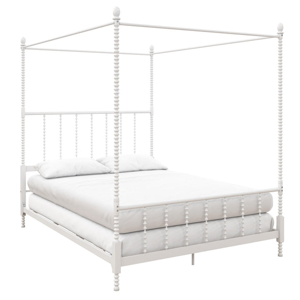 DHP Jenny Lind Metal Canopy Bed, Full, White - White - Full