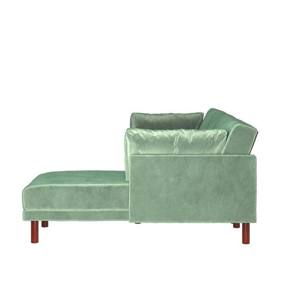 DHP Clair Coil Reversible Sectional Futon, Light Teal - Teal - N/A