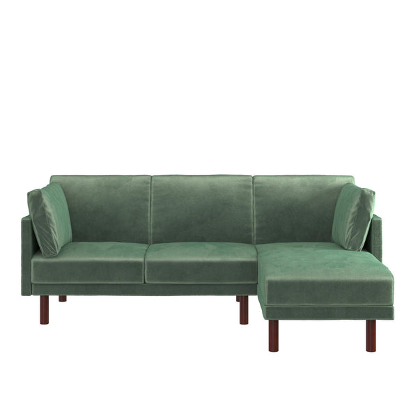 DHP Clair Coil Reversible Sectional Futon, Light Teal - Teal - N/A
