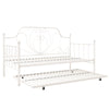 DHP Ivorie Metal Daybed with Trundle, Twin/Twin, White - White - Twin