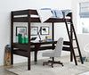 Harlan Loft Bed with Desk and Ladder - Espresso - N/A