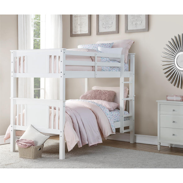 Dylan Bunk Bed with Ladder - White - N/A