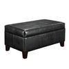 Rectangular Upholstered Storage Ottoman - Black - N/A