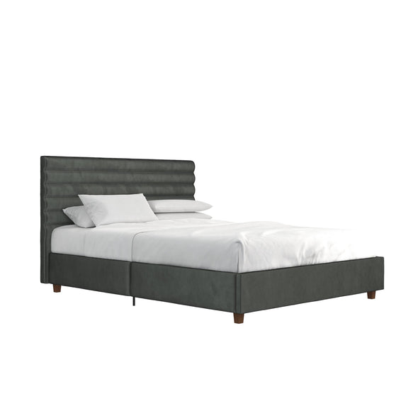 Everest Upholstered Bed - Gray - Queen