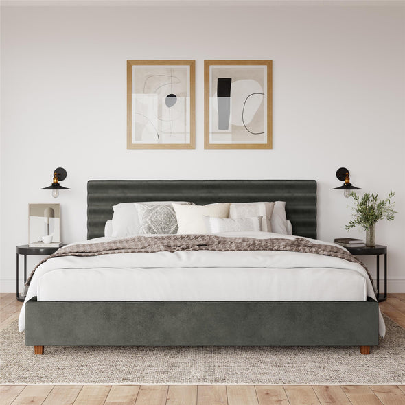 Everest Upholstered Bed - Gray - King