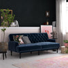 DHP Ruby Upholstered Futon, Blue Velvet - Blue - N/A